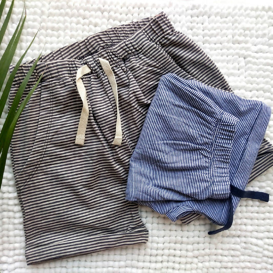 Boys shorts- organic cotton black and blue combo