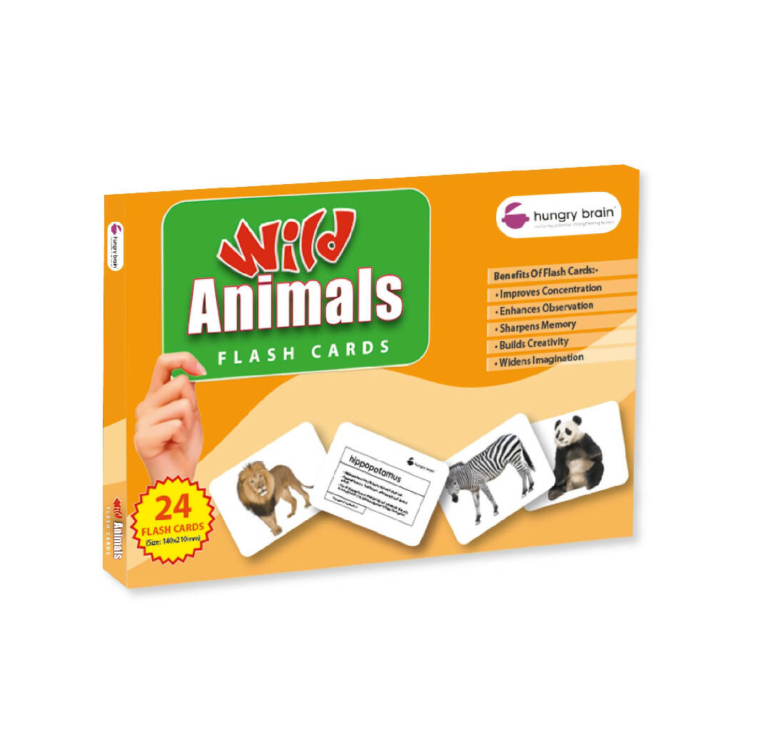 Wild Animals Flash Cards for Babies and Infants for Early Learning and Stimulation