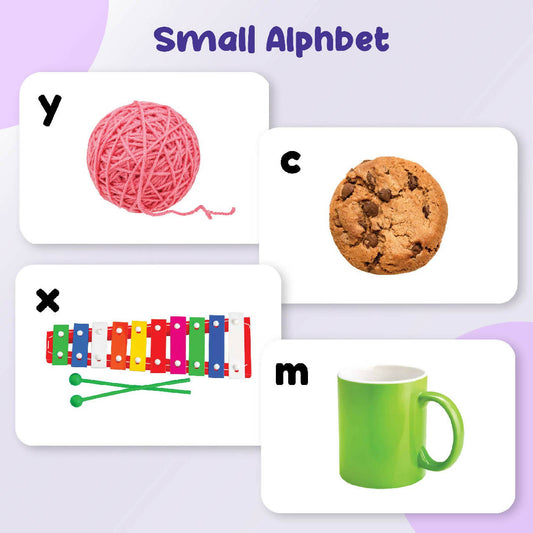 Small Alphabet Flash Cards for Babies and Infants for Early Learning and Stimulation