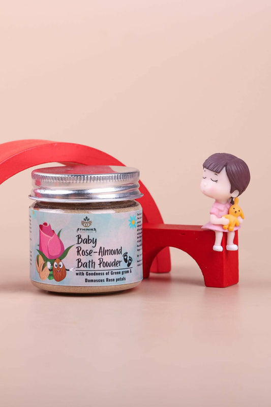 Baby Rose Almond Bath Powder (First Choice Of Best Mothers) Moisturized Skin And Soothe Baby!