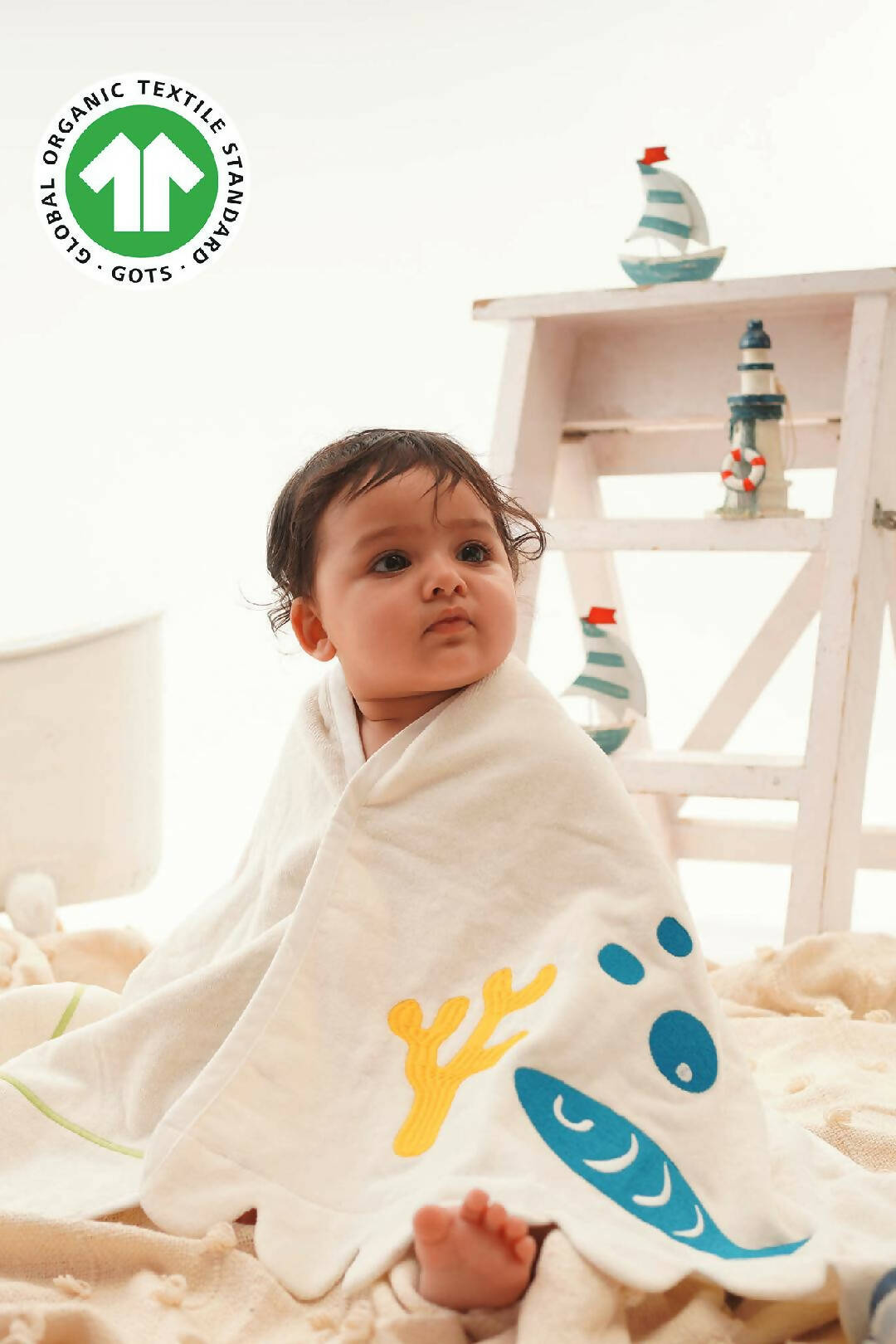 Greendigo Organic Cotton Unisex Baby Bath Towels for baby boys and baby girls_1