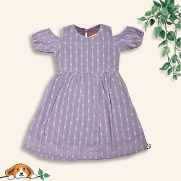 Lilac Diamond Frock For Little Girls